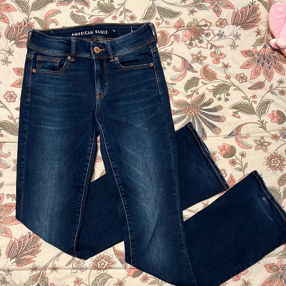 AMERICAN EAGLE-dark blue boot cut jeans